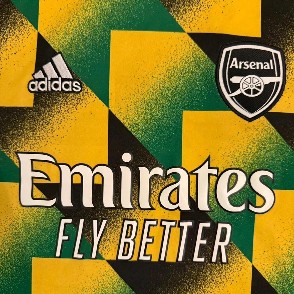 Adidas Arsenal FC 2022-23 Pre-Match Jersey Youth Medium 11-12Y Yellow Green - Picture 5 of 9